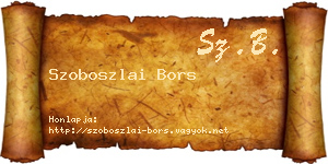 Szoboszlai Bors névjegykártya